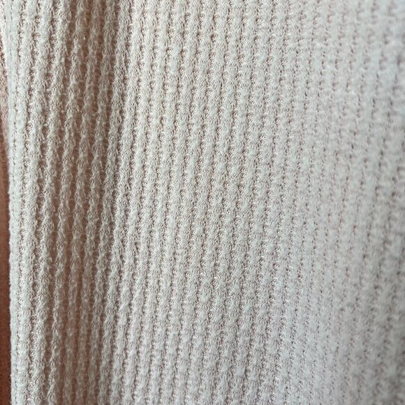 By Anthropologie Top Womens Size Small Pale Pink Waffle Knit Henley Thermal - Picture 6 of 16